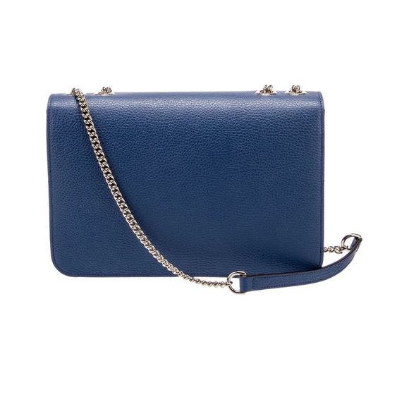 NEW Gucci Interlocking GG logo Blue Caspian Chain Large Bag - Picture 6 of 16